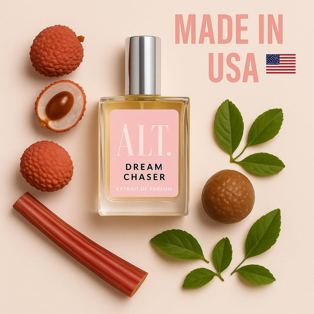 ALT. FRAGRANCES Dream Chaser base notes cacao and patchouli for warm lasting depth