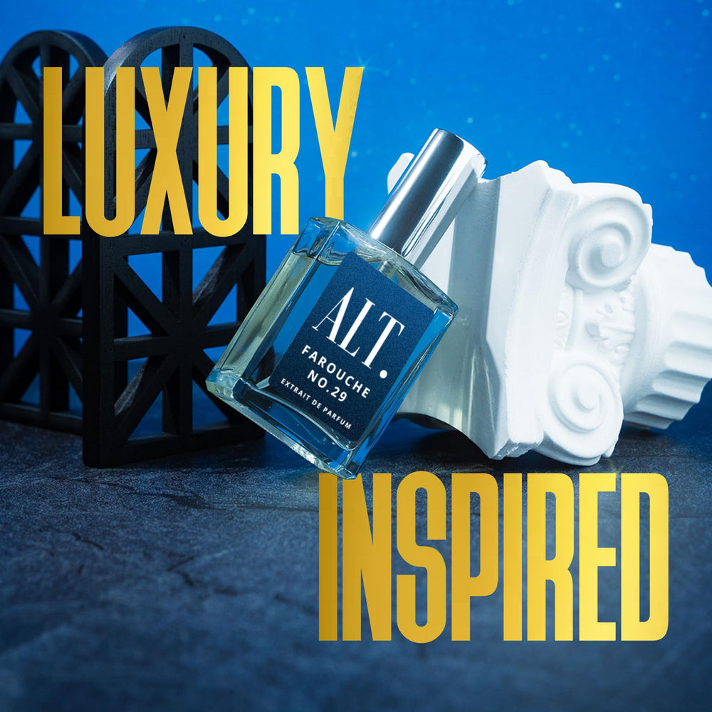 ALT. Fragrances Farouche No. 29 lifestyle wrist shot suggests day-to-night versatility.
