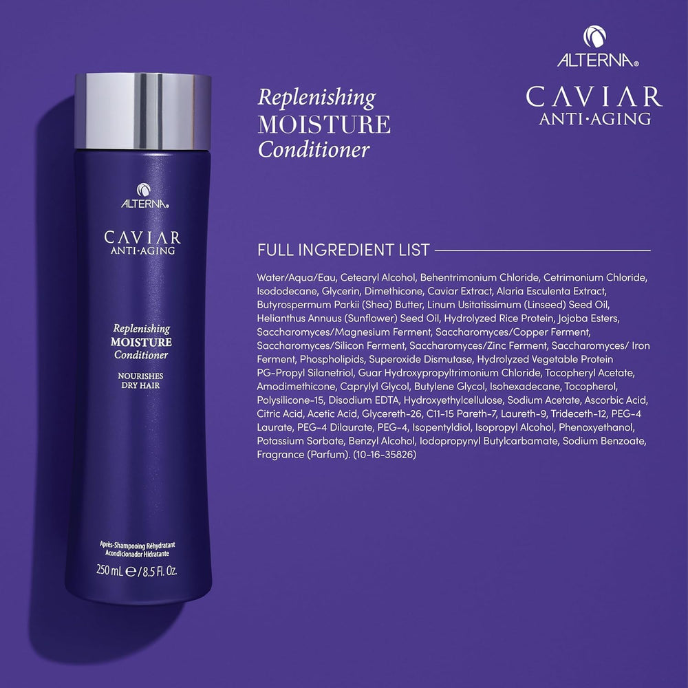 Alterna Caviar Anti-Aging Replenishing Moisture Conditioner pump enables easy detangling