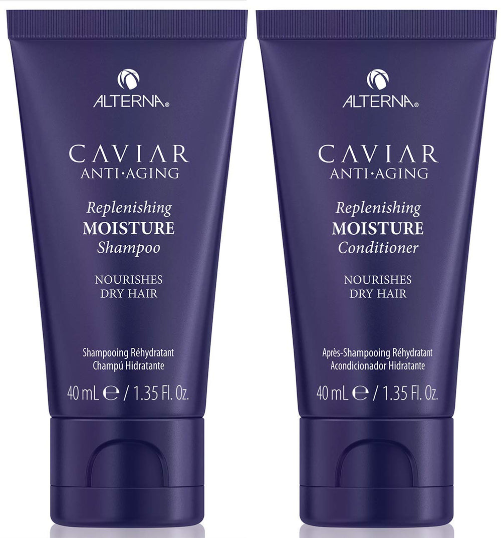 Alterna Caviar Anti-Aging Replenishing Moisture Shampoo bottle with hydrating formula for smoother hair