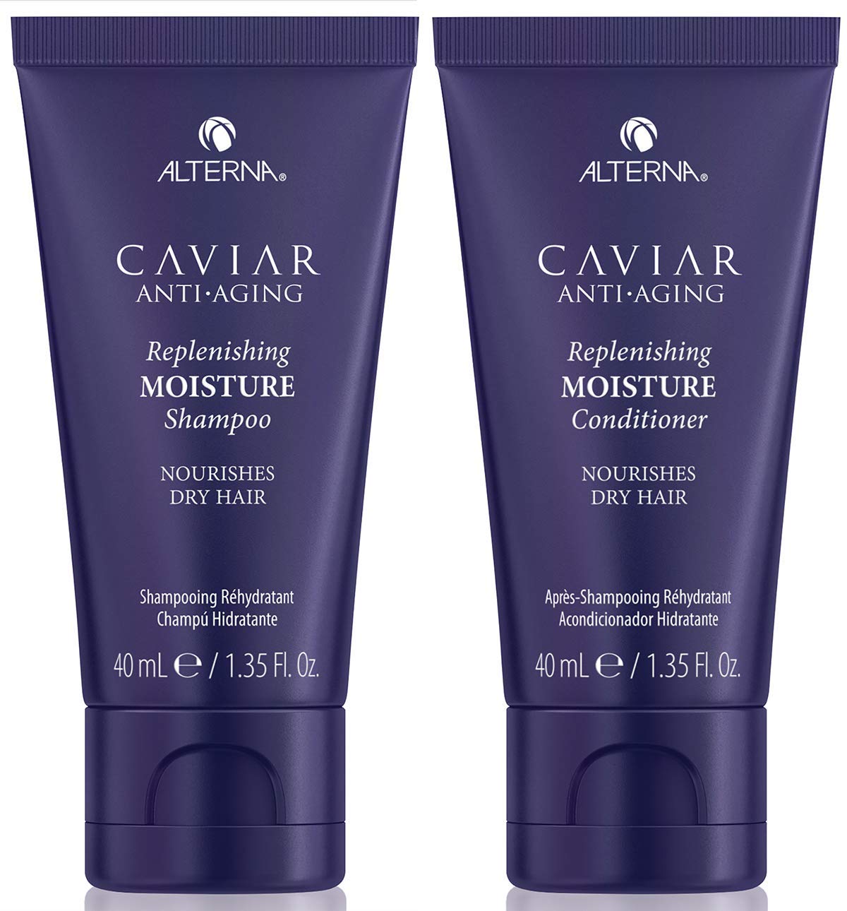 Alterna Caviar Anti-Aging Replenishing Moisture Shampoo bottle with hydrating formula for smoother hair