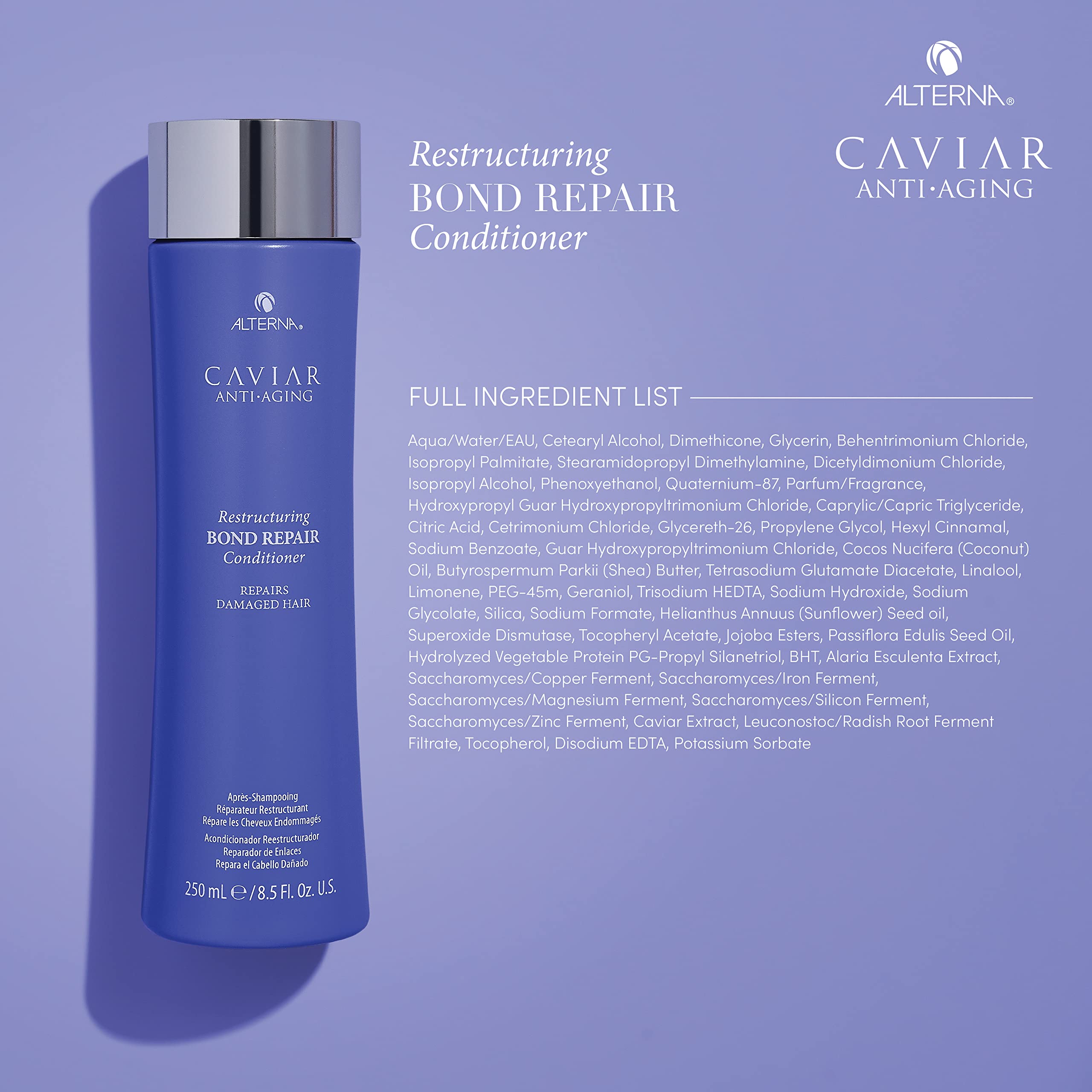 Hair after Alterna treatment with radiant shine and smooth texture.