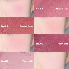 Alternativestereo Balmy Cream Cheek No.3 Milky Peach blended with finger for seamless blend.