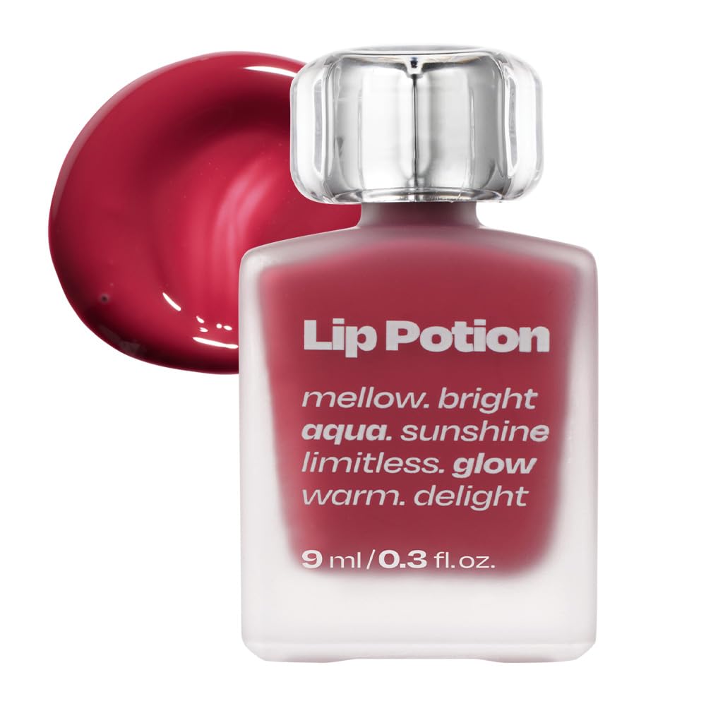 Alternativestereo Lip Potion Aqua Glow No.6 Grape Sherbet bottle showing hydrating gloss for all-day comfort.