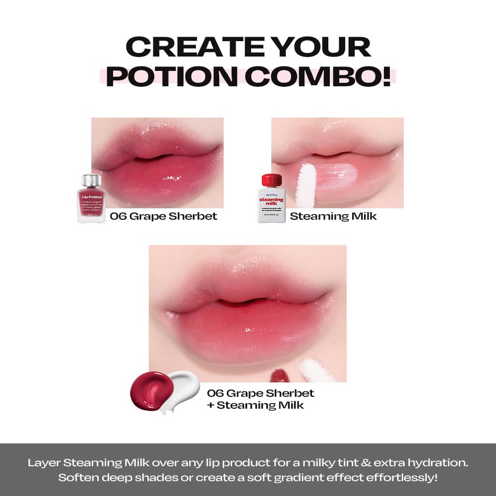 alternativestereo Lip Potion Aqua Glow Raspberry Soap glossy finish on lips preserves color.