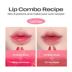 alternativestereo Lip Potion Balmy Rose lightweight finish on skin