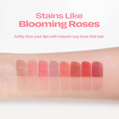 alternativestereo Lip Potion Balmy Rose applied for a natural flush