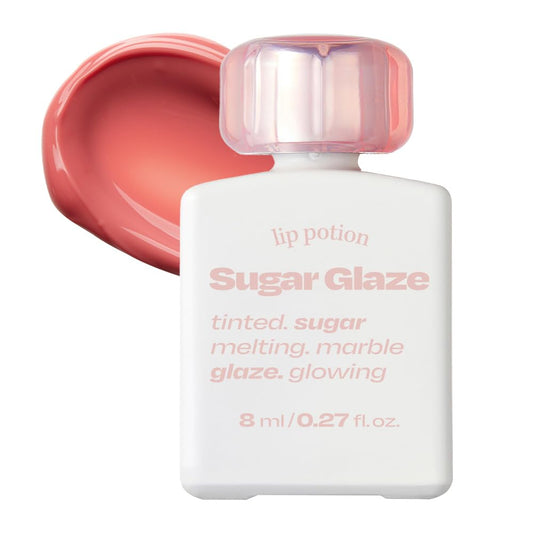 Alternativestereo Lip Potion Sugar Glaze Tint close-up on glassy lips and smooth texture