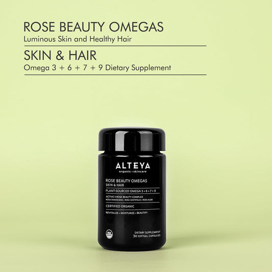 Closeup of soft capsules highlighting plant-based omegas for glowing skin and lustrous hair