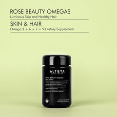 Closeup of soft capsules highlighting plant-based omegas for glowing skin and lustrous hair