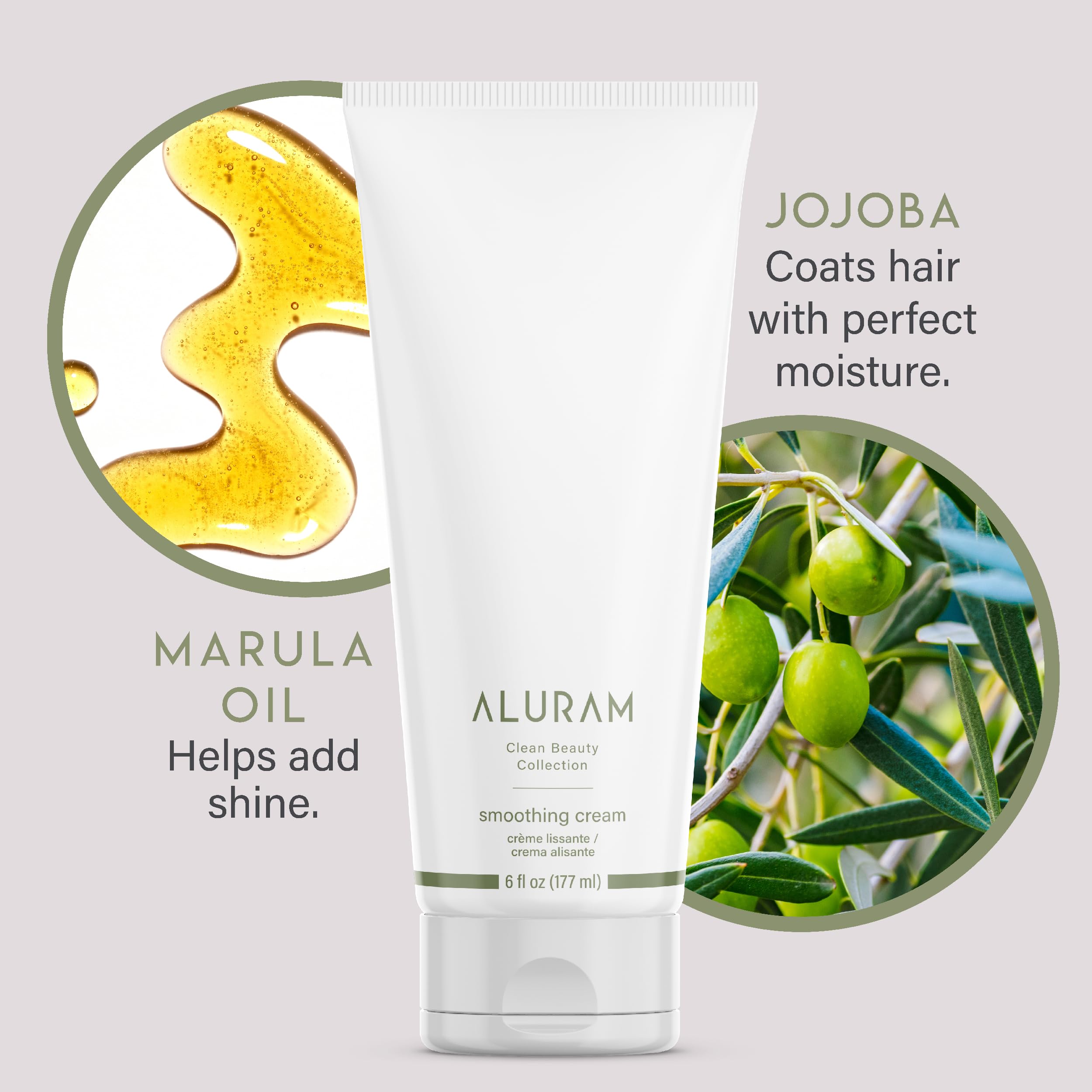 ALURAM Coconut Water Smoothing Cream hair after styling shows smooth shine