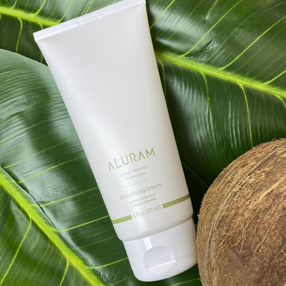 ALURAM Coconut Water Smoothing Cream texture swirl showing hydration