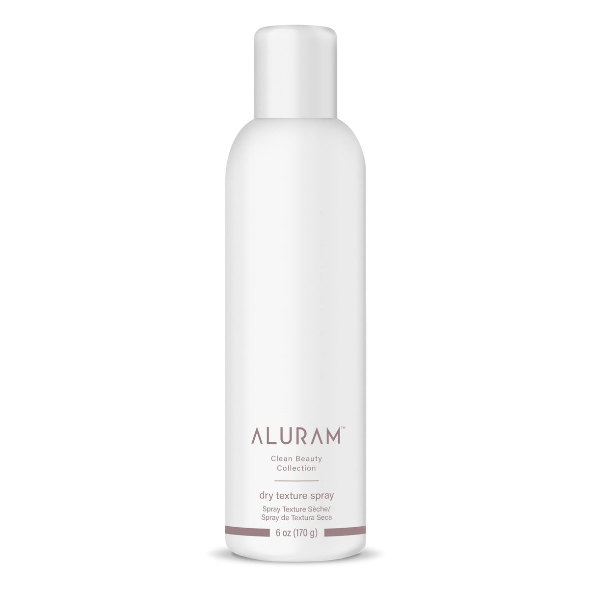 ALURAM Dry Texture Spray bottle front; lightweight volume and texture in a vegan formula.
