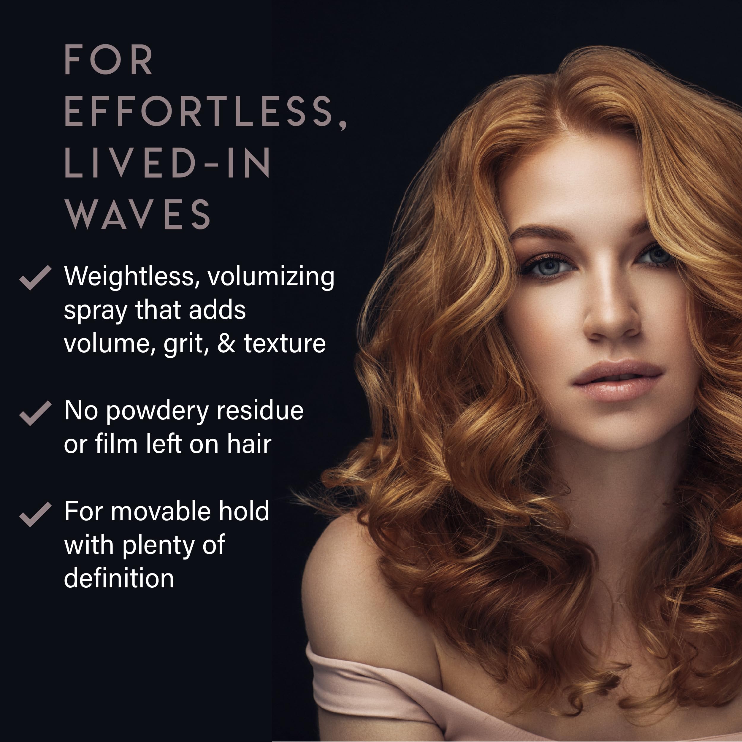 Close-up of ALURAM hair texture showing no residue finish.