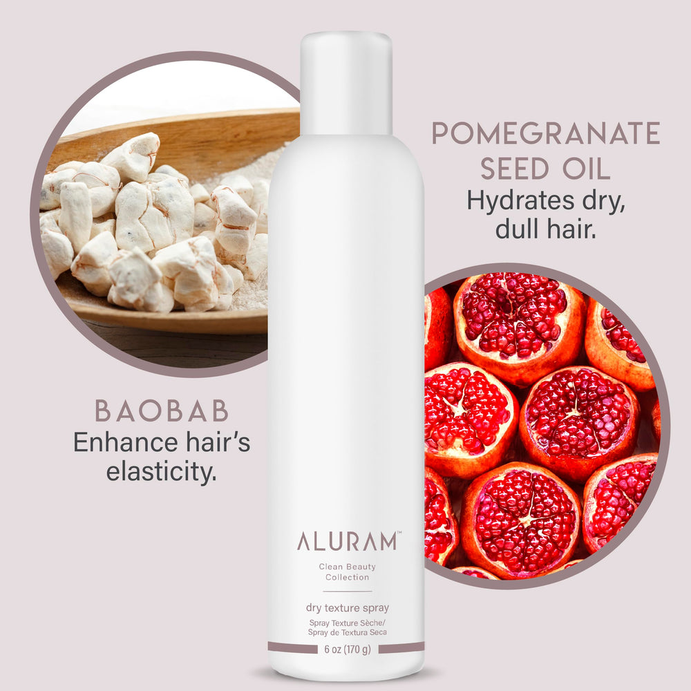 ALURAM formula features baobab and pomegranate oils for hydration.