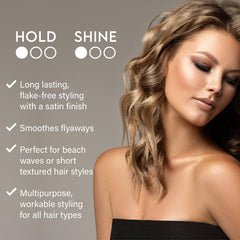 ALURAM flexible hold with satin luster for versatile styling.