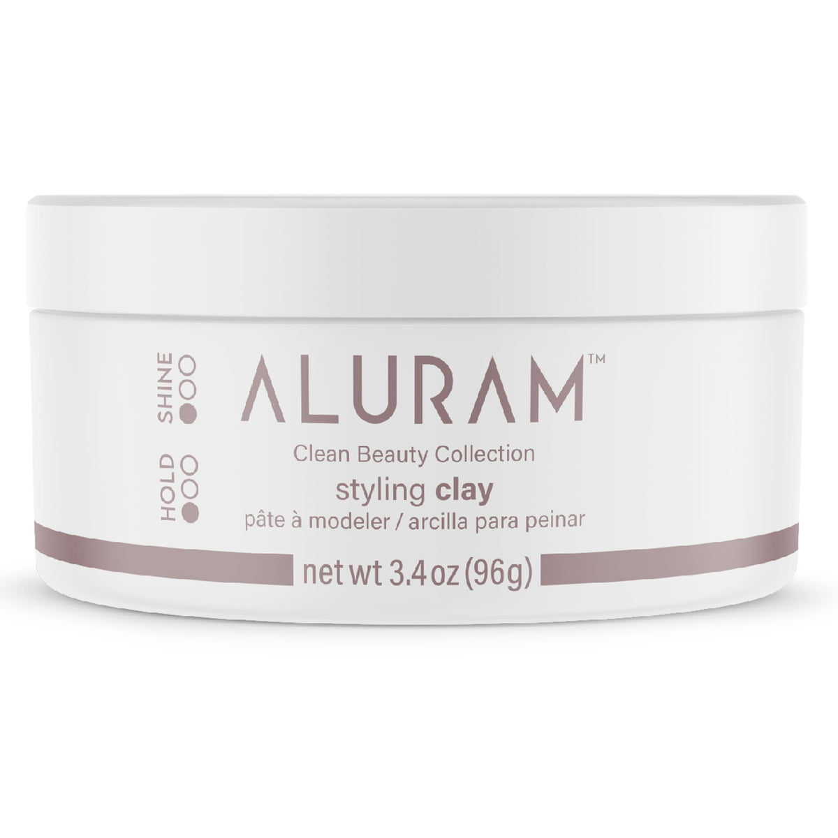 ALURAM Hair Clay with soft satin finish for lasting, flake-free styles.