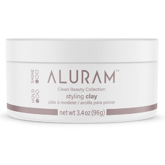 ALURAM Hair Clay with soft satin finish for lasting, flake-free styles.