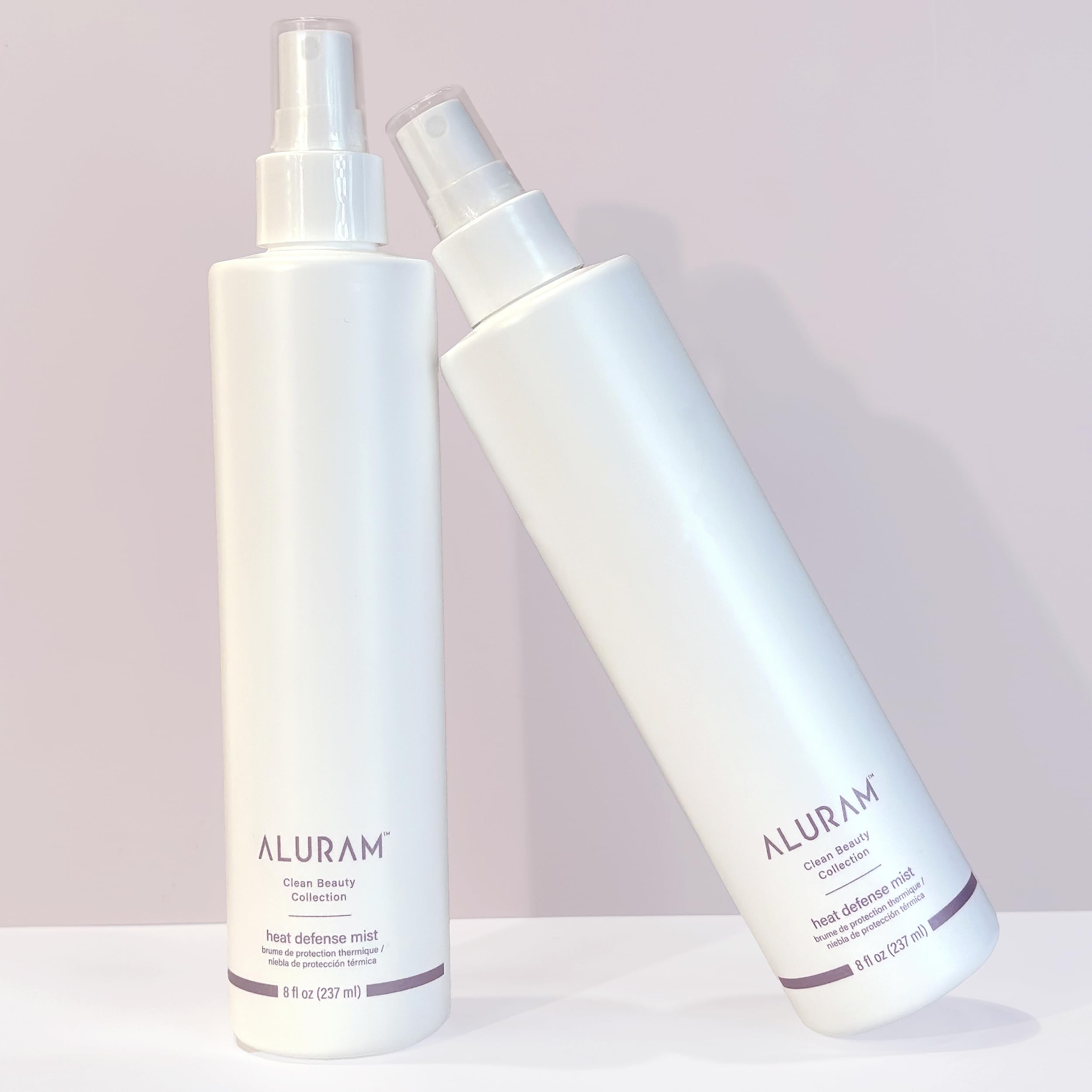 ALURAM Heat Defense Mist spray action demonstrates easy application.