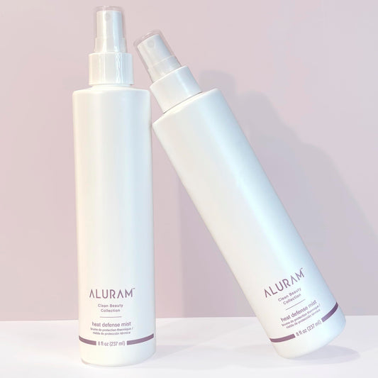 ALURAM Heat Defense Mist spray action demonstrates easy application.