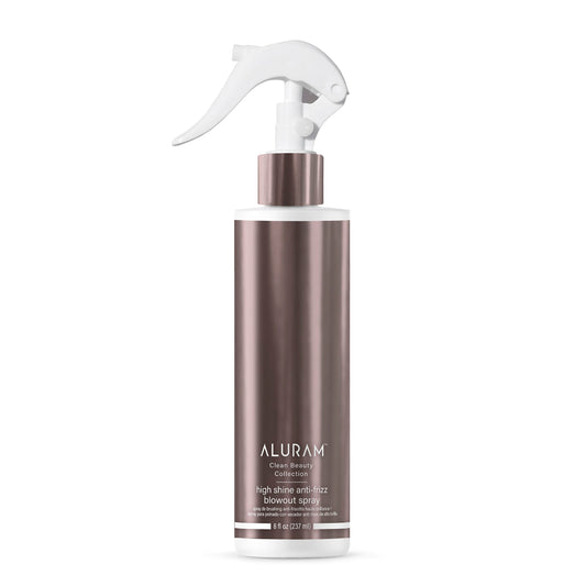 ALURAM High Shine Blowout Spray bottle offers mirror-like shine and smooth blowout.