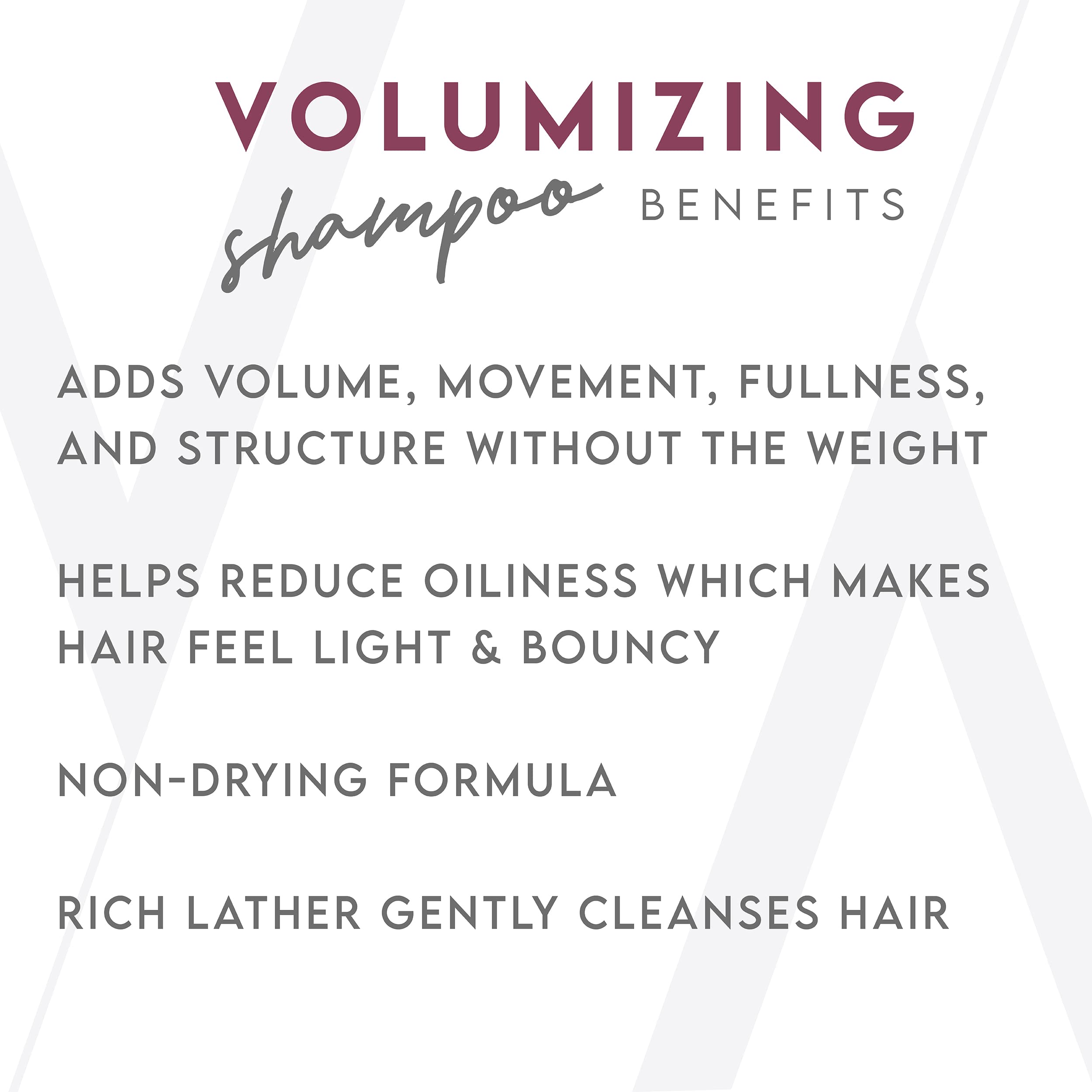 ALURAM Volumizing Shampoo ingredients graphic highlighting rice protein and rose extract.