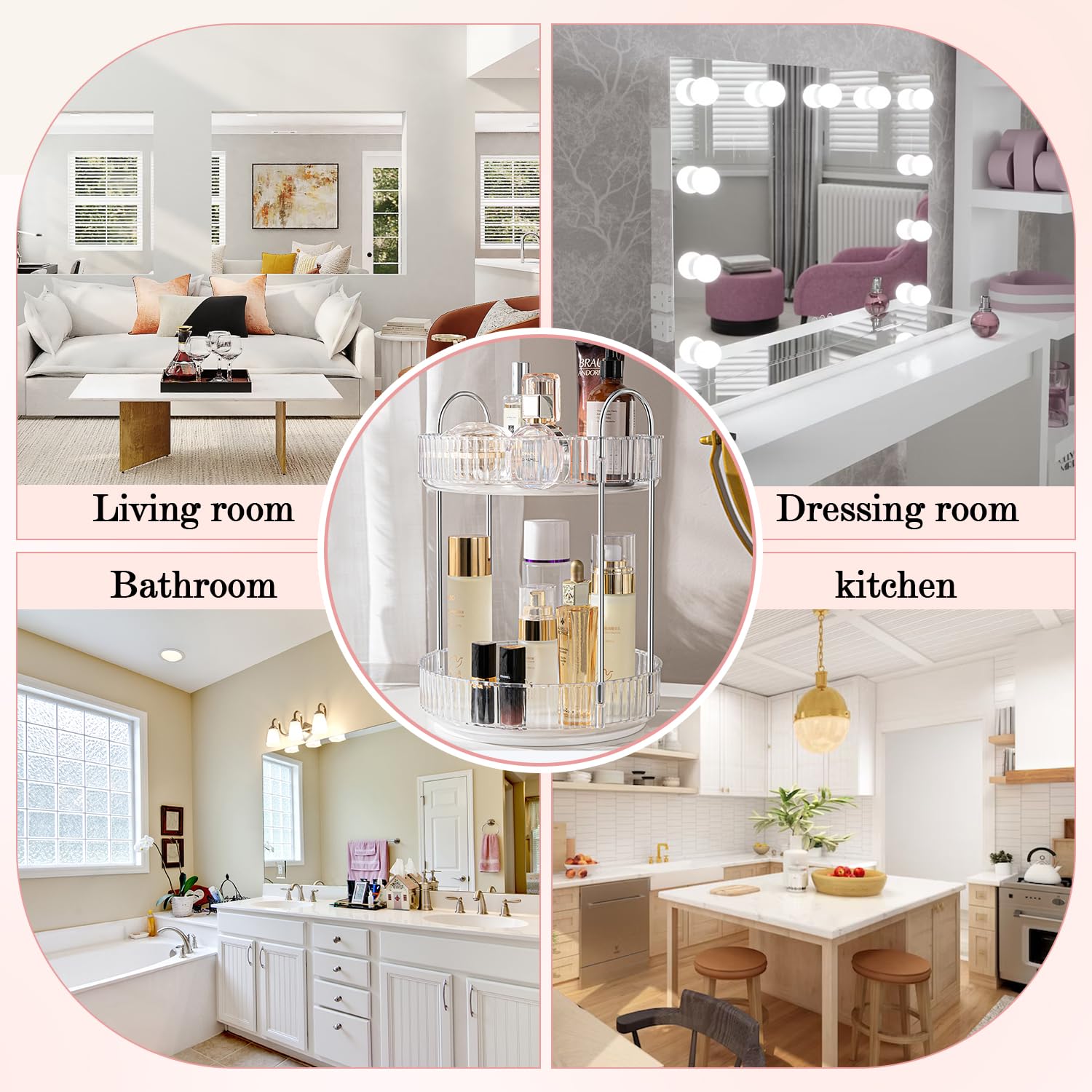 ALUYUYO dressing table organizer helps keep daily essentials within reach.