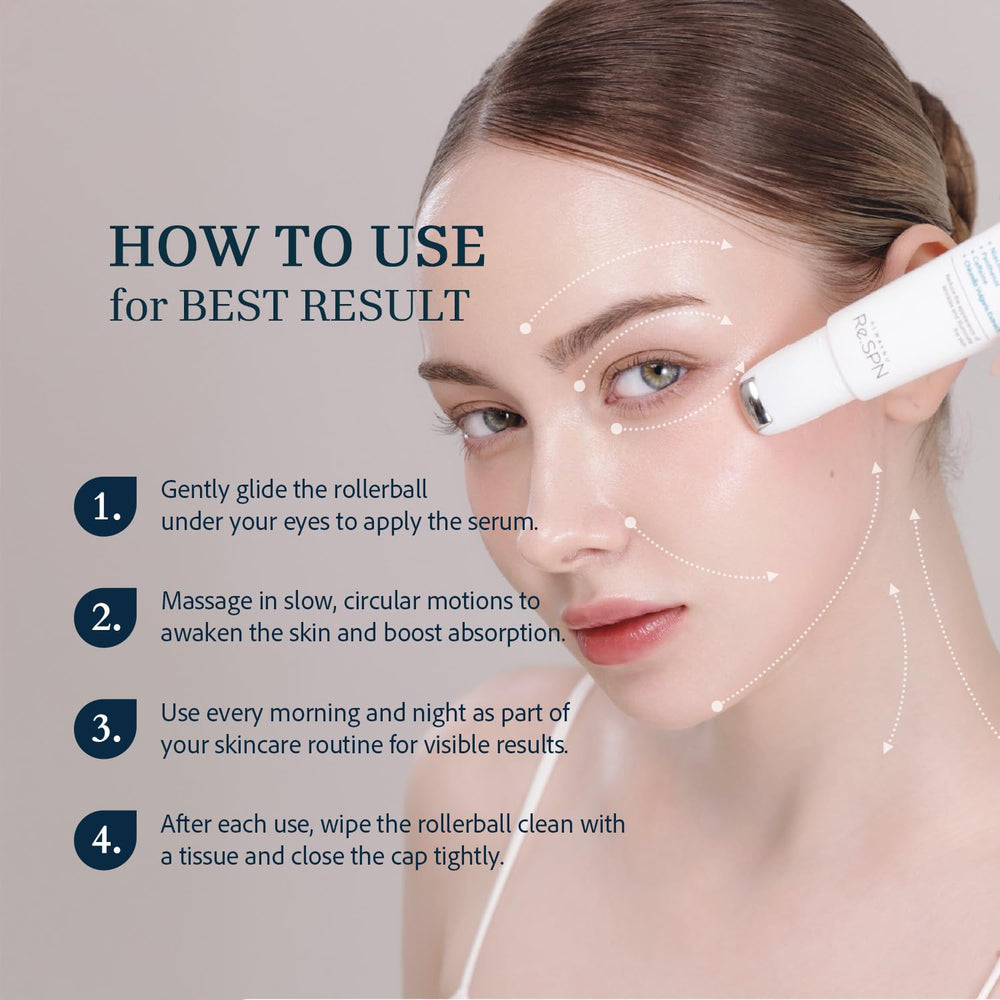 AlwayNu Re.SPN bottle-on-vanity shows vegan, fragrance-free eye care.