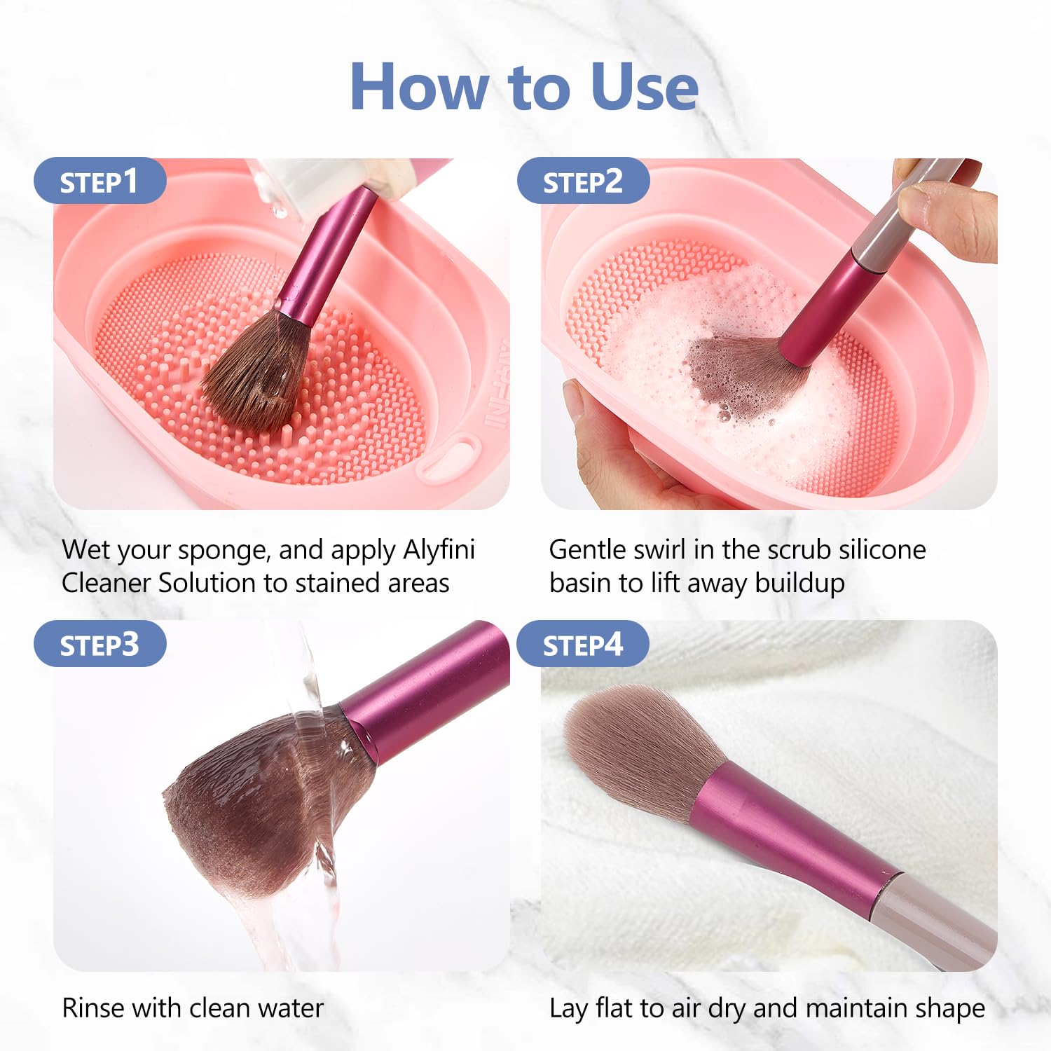 Alyfini makeup brush cleaner set in gift-ready packaging.