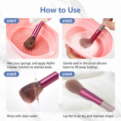 Alyfini makeup brush cleaner set in gift-ready packaging.
