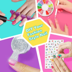 Amagoing glitter powder adds sparkle to playful nail art