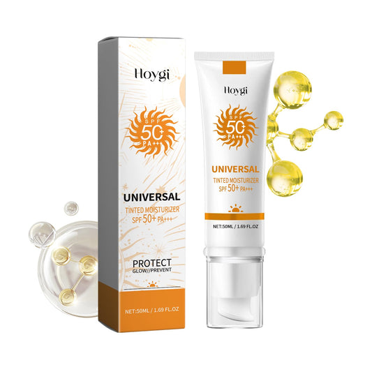 AMALIA Universal Tinted Moisturizer bottle showing SPF 50+ protection for daily wear.