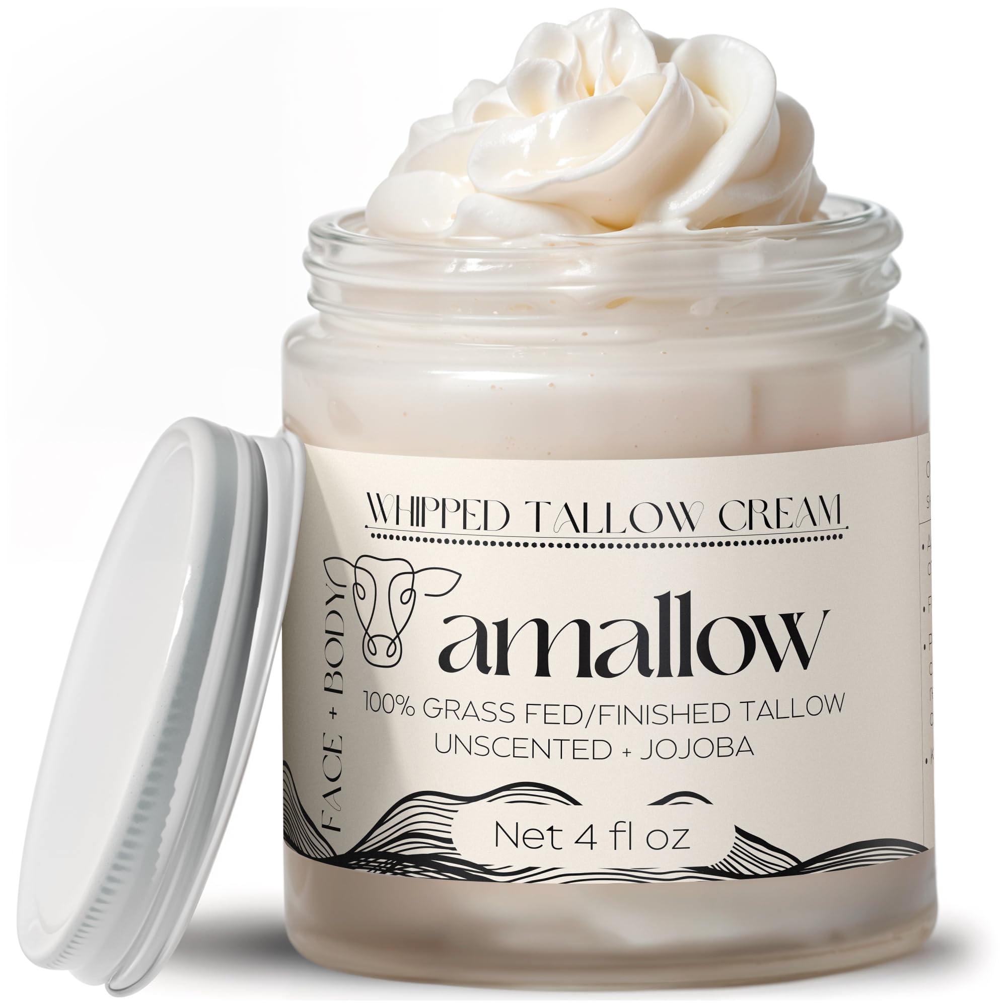Amallow beef tallow whipped moisturizer for hydrated facial skin