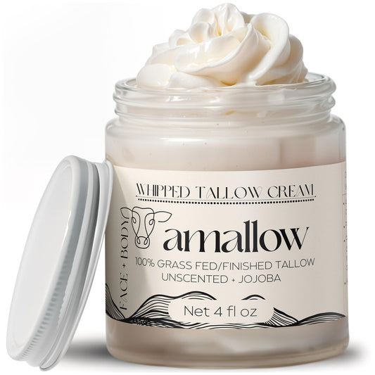 Amallow beef tallow whipped moisturizer for hydrated facial skin