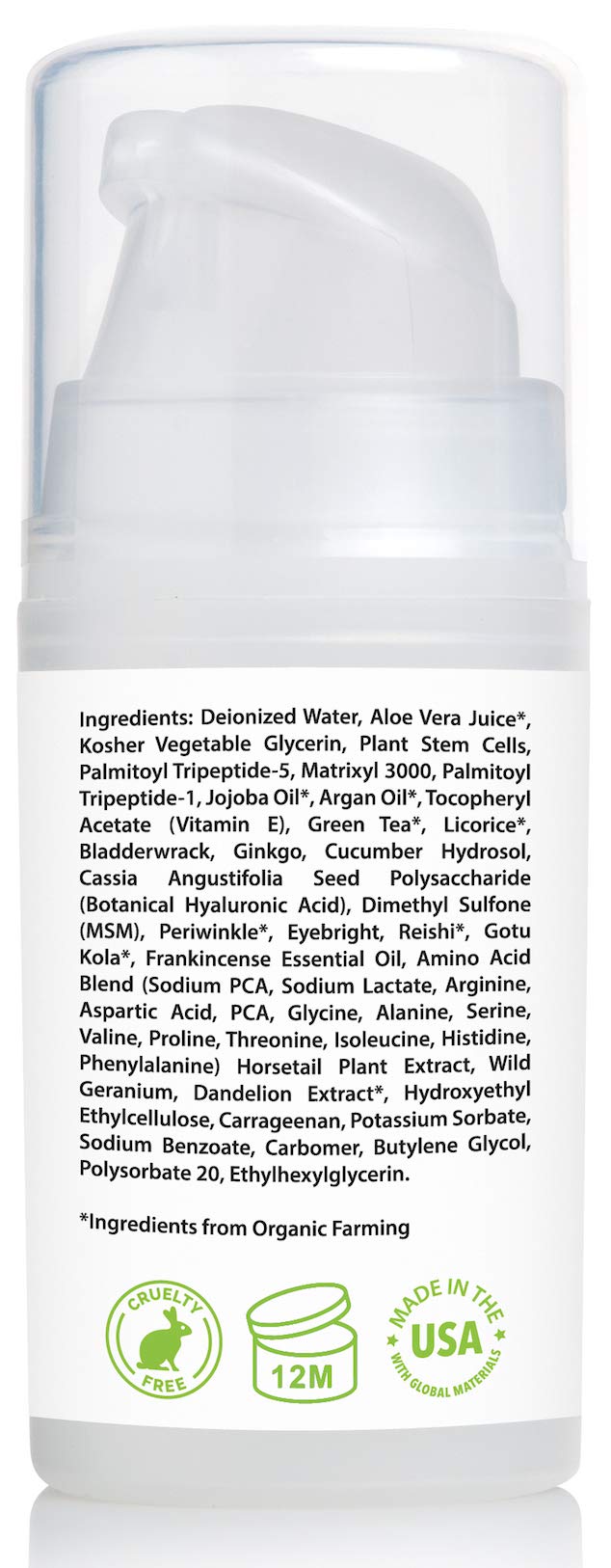Amara Beauty Eye Cream Gel pack 2 vegan cruelty-free label visible.