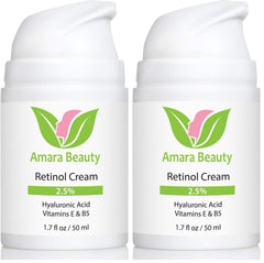 Amara Beauty retinol cream bottle front showing premium packaging for smoother skin