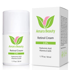 Amara Beauty retinol cream texture swatch demonstrating creamy, non-greasy finish