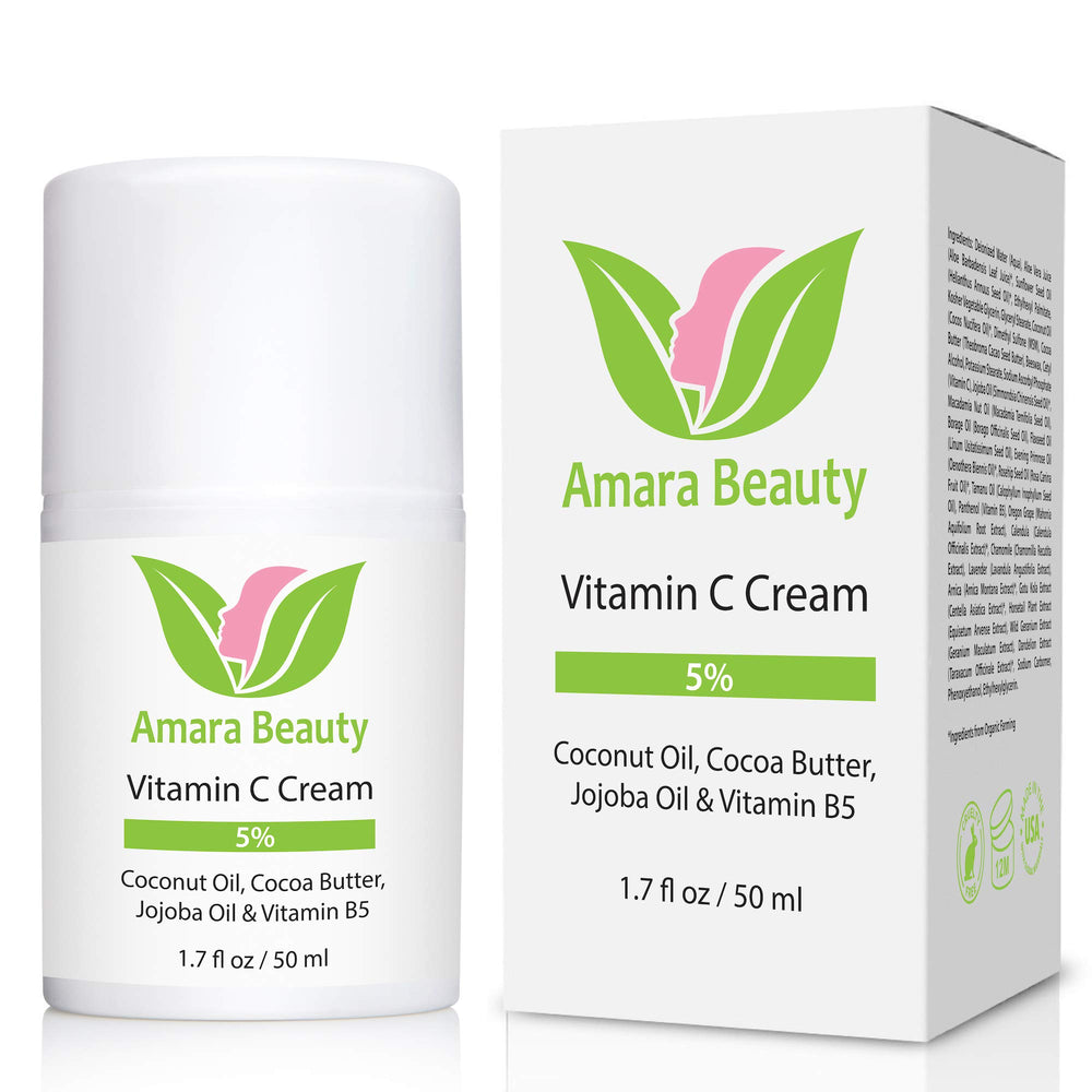 Amara Beauty Vitamin C Cream in hand demonstrates daily moisture