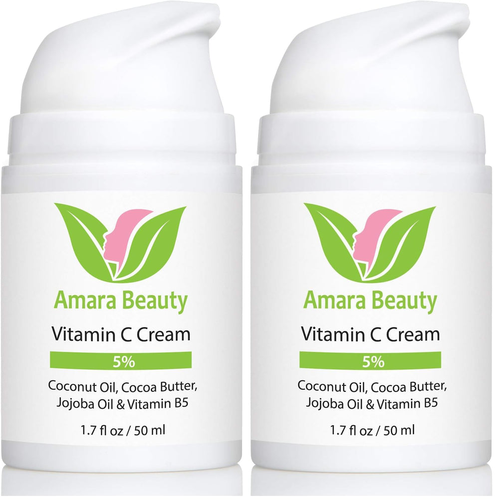Amara Beauty Vitamin C Cream jar close-up showing rich hydration