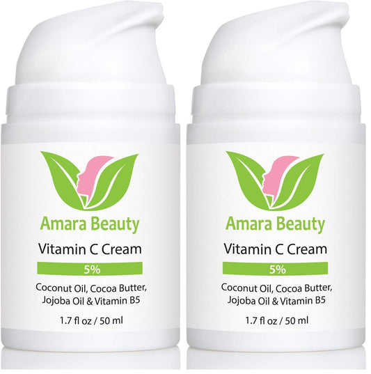 Amara Beauty Vitamin C Cream jar close-up showing rich hydration