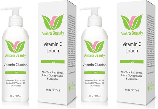 Amara Beauty Vitamin C face and body lotion 8 oz bottle for hydration