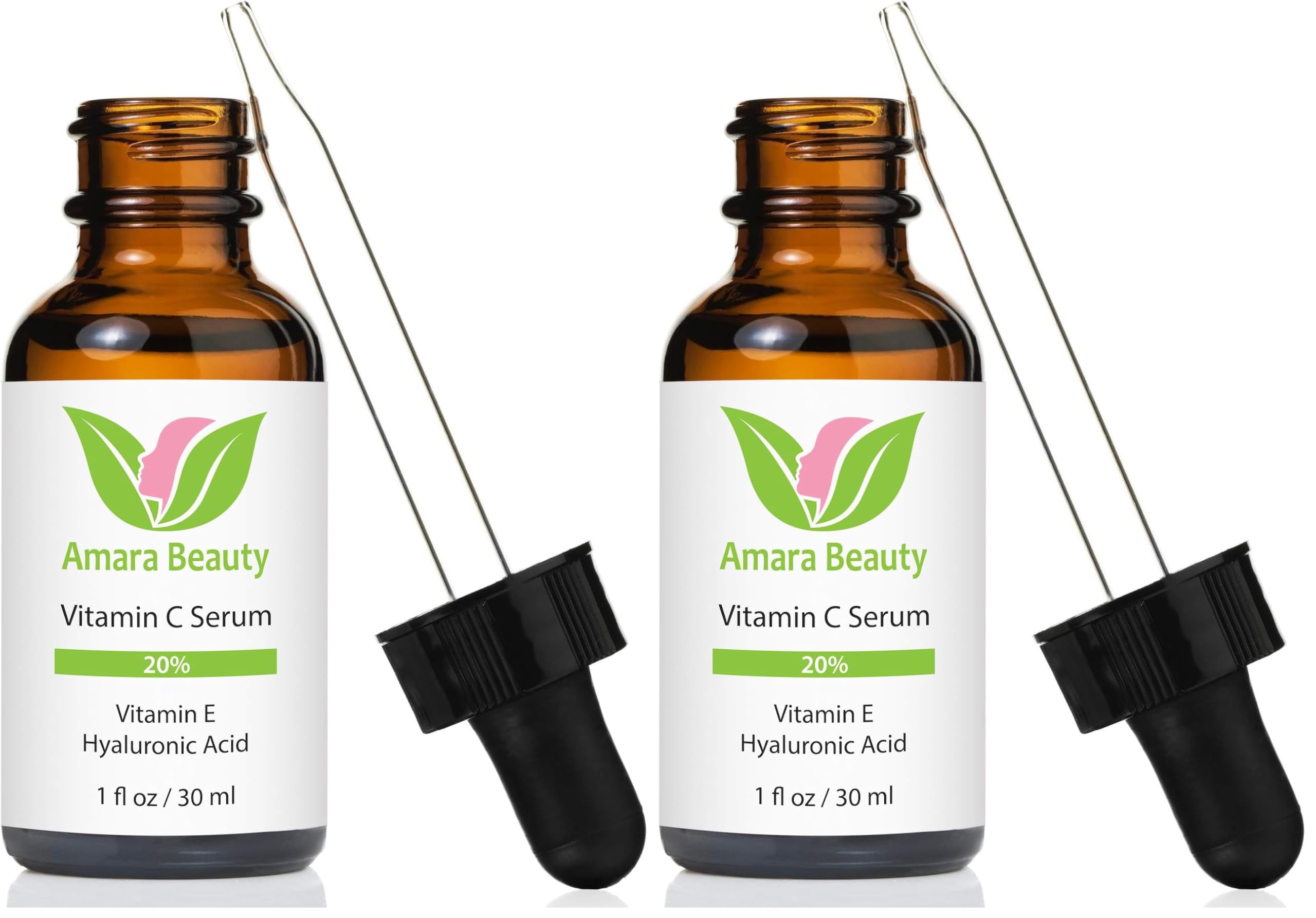 Amara Beauty Vitamin C Serum bottle with brightening benefits for radiant skin.