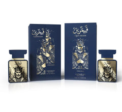 AMARAN PARFUMS Amaran Qamarain for Him base notes, oakmoss and woods create a lasting masculine trail.
