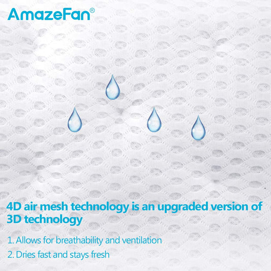 AmazeFan Bath Pillow demonstrates head and neck support for a relaxed soak.