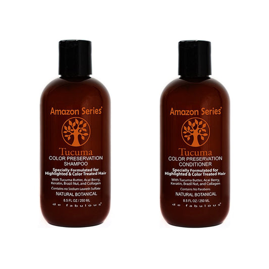 Amazon Series Tucuma Color Preservation Shampoo bottle promoting color vibrancy and hydration