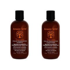 Amazon Series Tucuma Color Preservation Shampoo bottle promoting color vibrancy and hydration