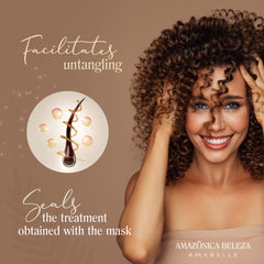 Amazonica Beleza Amabelle coconut conditioner detangles and seals for long-lasting manageability.