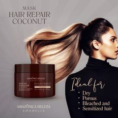 AMAZÓNICA BELEZA Amabelle coconut mask texture closeup shows creamy formula for easy application