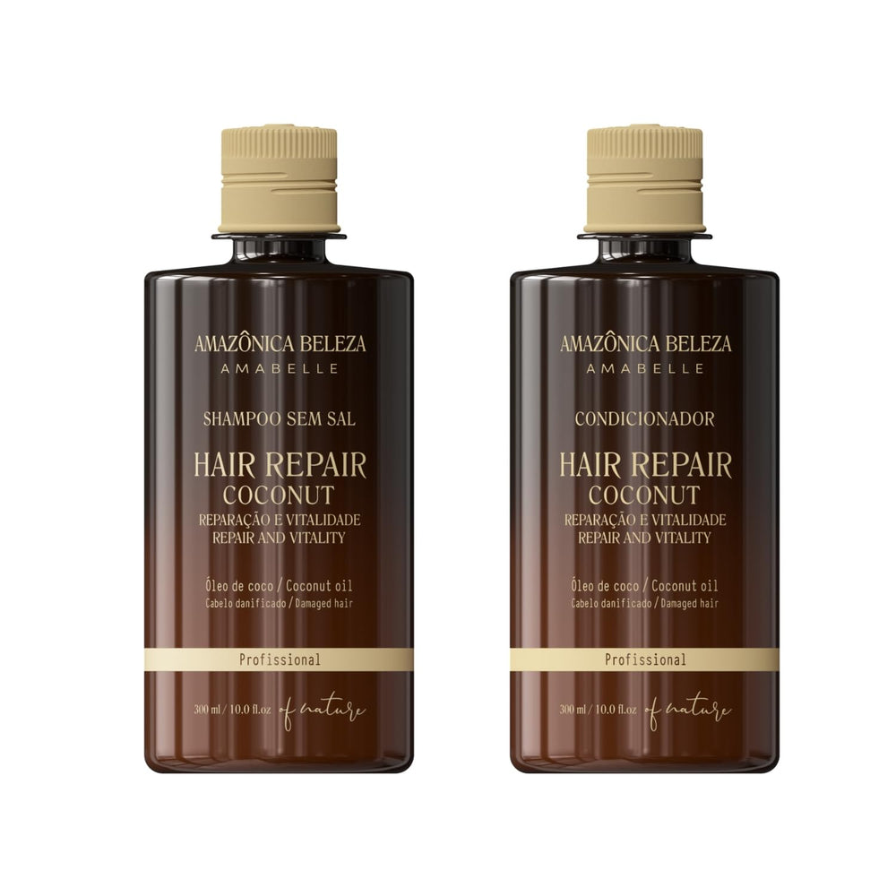 Amazonica Beleza Amabelle coconut shampoo bottle for deep cleansing and nourishment.