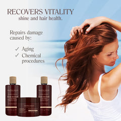 Amazonica Beleza Amabelle routine shot shows shampoo and conditioner together in a care ritual.